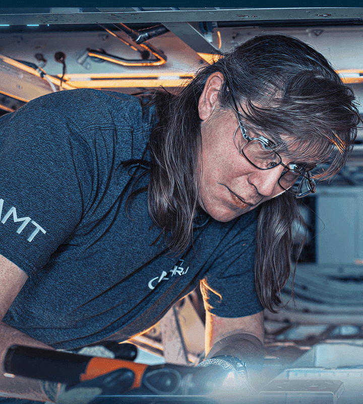 Person working on aircraft maintenance